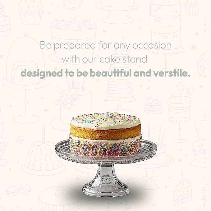 Glass Cake Stand with Dome – Classic Style By Crystallea