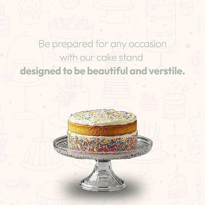 Glass Cake Stand with Dome – Classic Style By Crystallea