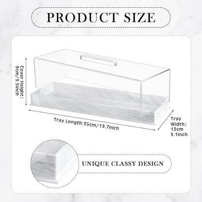 Crystallea 2 Pcs Rectangular Serving Tray with Lid - Grey.
