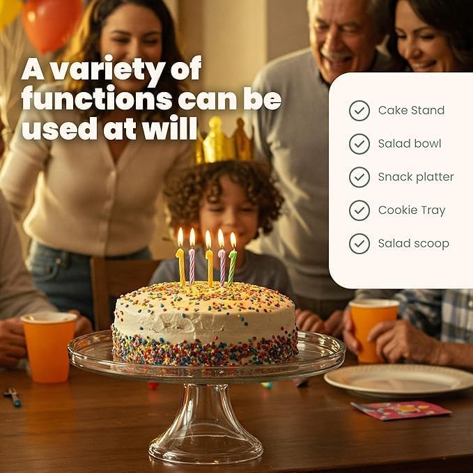 Glass Cake Stand with Dome – Classic Style By Crystallea