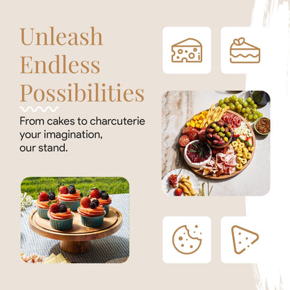 Wood Christmas Cake Stand with Dome Lid by Crystallea