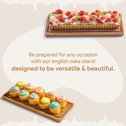 Wood Dessert Stand with Lid By Crystallea