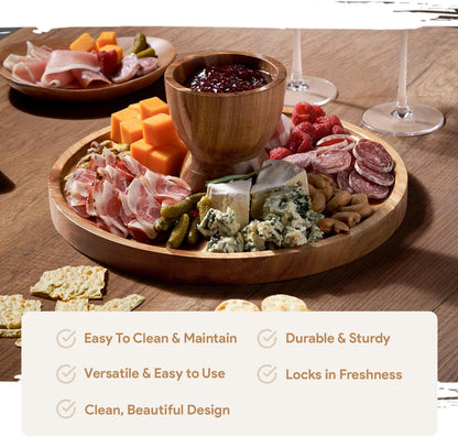 Wood Christmas Cake Stand with Dome Lid by Crystallea