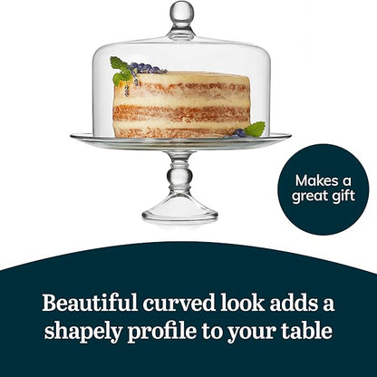 Glass Cake Stand with Dome Lid by Crystallea