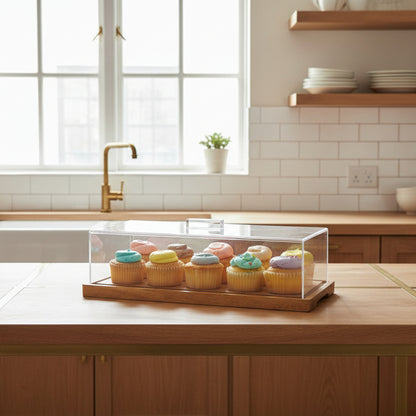 Wood Dessert Stand with Lid By Crystallea