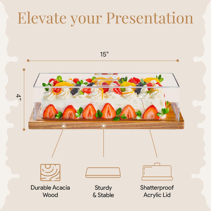 Wood Dessert Stand with Lid By Crystallea