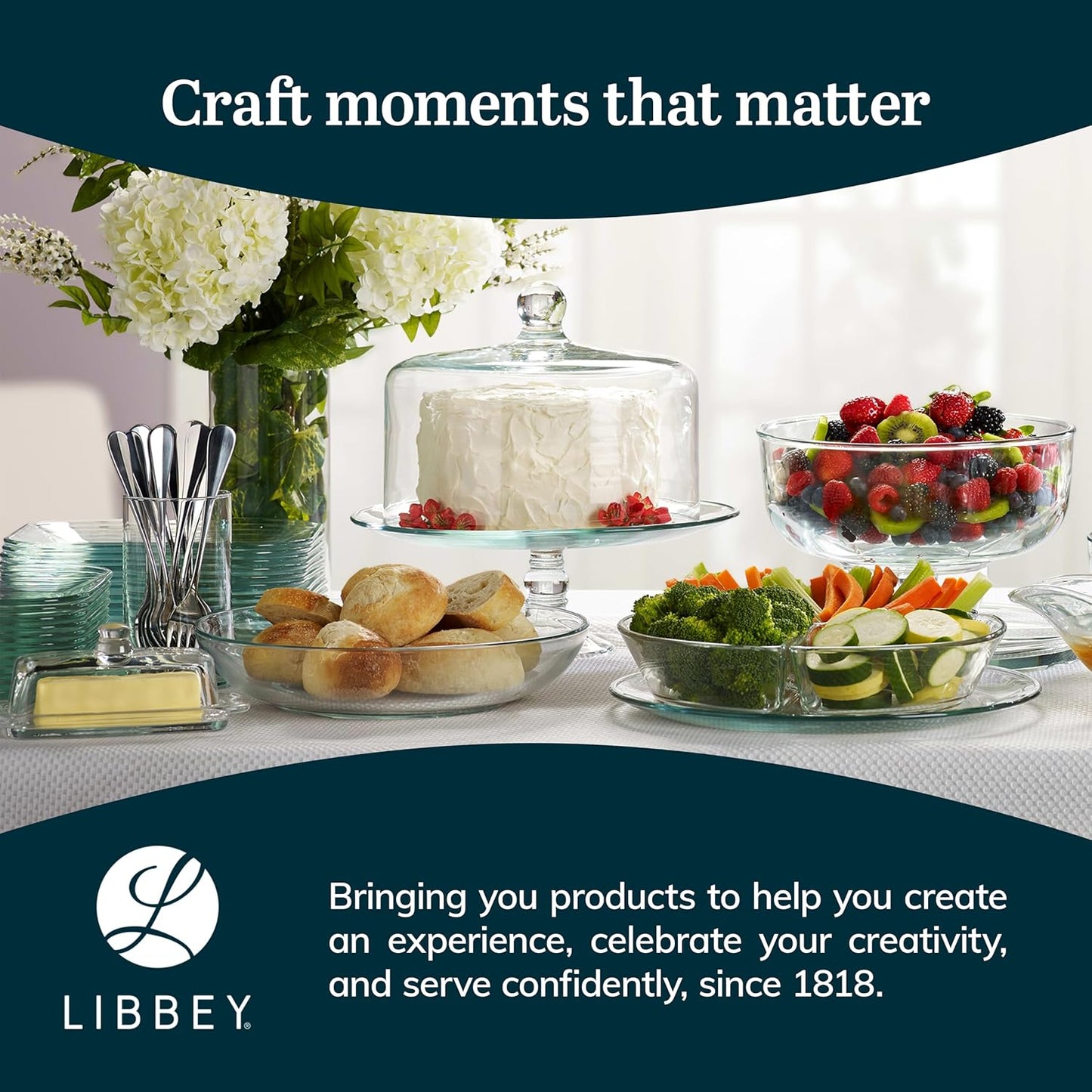 Glass Cake Stand with Dome Lid by Crystallea