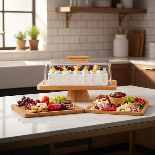 Multifunctional Cake Stand with Acrylic Dome by Crystallea